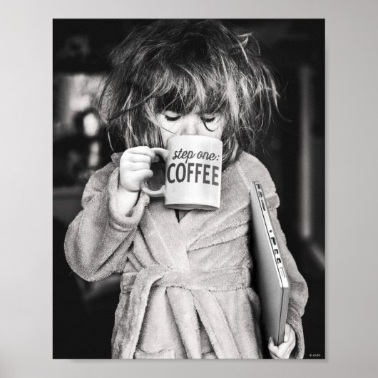 Little Girl Drink koffie Poster (Voorkant)