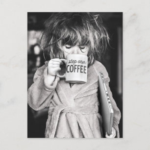 Little Girl Drink koffie Uitnodiging Briefkaart