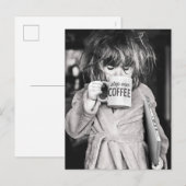Little Girl Drink koffie Uitnodiging Briefkaart (Voorkant / Achterkant)