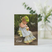 Little Girl Eating Icecream Briefkaart (Staand voorkant)