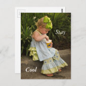 Little Girl Eating Icecream Briefkaart (Voorkant / Achterkant)