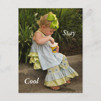 Little Girl Eating Icecream Briefkaart