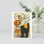 Little Girl en Cat Briefkaart (Staand voorkant)