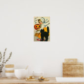 Little Girl en Cat Poster (Keuken)