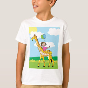 Little Girl en Giraffe T-shirt