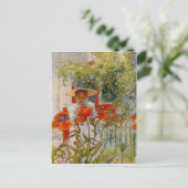 Little Girl en Red Poppies Briefkaart (Staand voorkant)