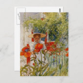 Little Girl en Red Poppies Briefkaart (Voorkant / Achterkant)