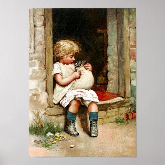 Little Girl en Sick Puppy Poster (Voorkant)
