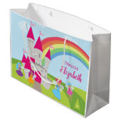 Little Girl Fairy Princess met Rainbow en Castle Groot Cadeauzakje (Achterkant Gekanteld)