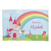 Little Girl Fairy Princess met Rainbow en Castle Kussensloop (Voorkant)