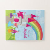 Little Girl Fairy Princess met Rainbow en Castle Legpuzzel (Horizontaal)