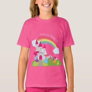 Little Girl Fairy Princess met Rainbow en Castle T-shirt