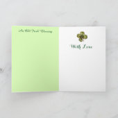 Little Girl, Green Pet, Shamrocks, St Patrick's Da Kaart (Binnen)