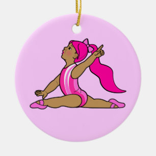 Little Girl Gymnast Keramisch Ornament
