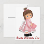 Little Girl Happy Valentine's Day Briefkaarten (Voorkant / Achterkant)
