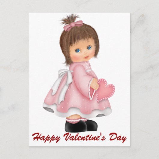 Little Girl Happy Valentine's Day Briefkaarten (Voorkant)