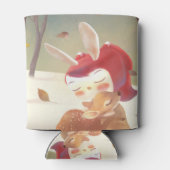 Little Girl Hugging Deer Blikjeskoeler (Achterkant)