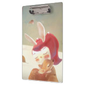 Little Girl Hugging Deer Klembord (Links)