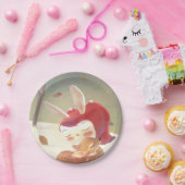 Little Girl Hugging Deer Papieren Bordje (Feest)