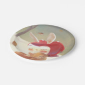 Little Girl Hugging Deer Papieren Bordje (Gekanteld)