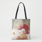 Little Girl Hugging Deer Tote Bag (Voorkant)