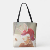 Little Girl Hugging Deer Tote Bag (Achterkant)
