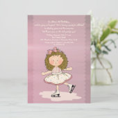 Little Girl Ice Skater Invitation Kaart (Staand voorkant)