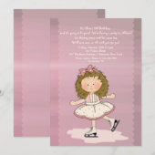 Little Girl Ice Skater Invitation Kaart (Voorkant / Achterkant)