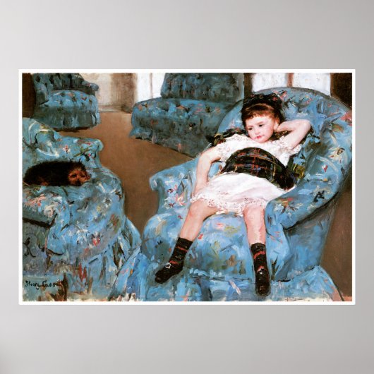 Little Girl in a Blue Armstoel, 1878 Mary Cassatt Poster (Voorkant)
