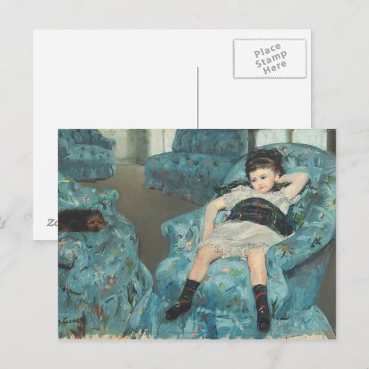 Little Girl in a Blue Armstoel, 1878 (oi) Briefkaart (Voorkant / Achterkant)
