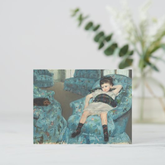Little Girl in a Blue Armstoel, 1878 (oi) Briefkaart (Staand voorkant)