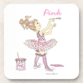 Little Girl in a roze Tutu Beverage Coaster Drankjes Onderzetter