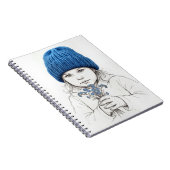 Little Girl In Blue Hat 3-Dimensional Sketch Notitieboek (Rechterzijde)