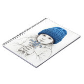 Little Girl In Blue Hat 3-Dimensional Sketch Notitieboek (Linkerzijde)