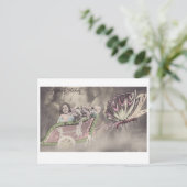 Little Girl in Butterfly Chariot  briefkaart (Staand voorkant)
