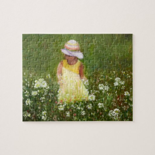 Little Girl in Field of Flowers Legpuzzel (Horizontaal)