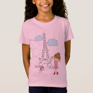 Little Girl in Parijs met Poodle shirt voor een me