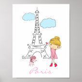 Little Girl in Paris Poster gepersonaliseerd (Voorkant)