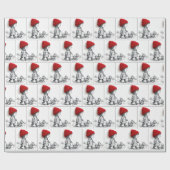 Little Girl In Red Hat Walking Her Dog Cadeaupapier (Vlak)