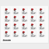 Little Girl In Red Hat Walking Her Dog Vierkante Sticker (Vel)