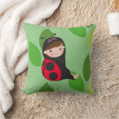 LIttle Girl in Red Ladybug Costume Kussen (Deken)