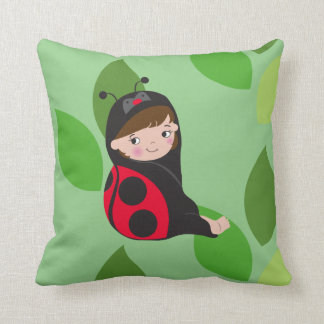 LIttle Girl in Red Ladybug Costume Kussen
