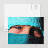 Little Girl in Turquoise Zee Briefkaart (Voorkant / Achterkant)