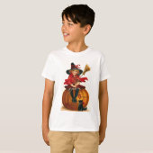 Little Girl in Witch Costume Halloween T - shirts (Voorkant volledig)