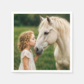 Little Girl Kissing Her Horse Servet (Voorkant)