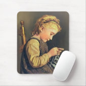 Little Girl Knitting Muismat (Met muis)