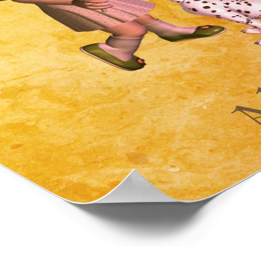 Little Girl Lollipop en Puppies gepersonaliseerd Poster (Hoek)