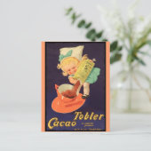 Little Girl maakt Hot Chocolate Briefkaart (Staand voorkant)