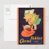 Little Girl maakt Hot Chocolate Briefkaart (Voorkant / Achterkant)