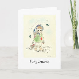 Little Girl Matches Feestdagen Kaart